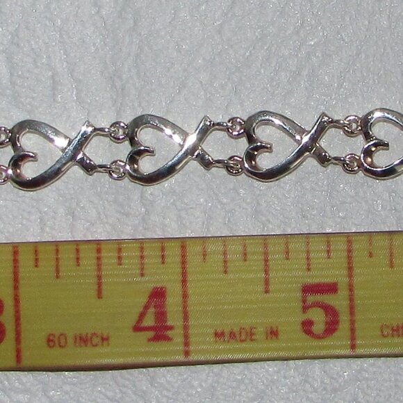 925 Silver Stylized Heart Link Bracelet – NEW - Picture 3 of 8